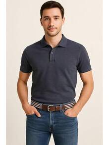 Cinturón de cuero con cordones Cinturón Hombre - Cincha Elástica - Azul Marino/Rojo - Ver 6