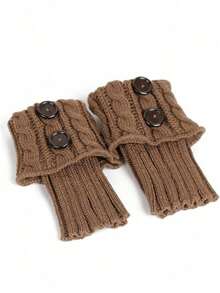 1 Pair Women's Winter Warm Boot Covers, Crochet Knitted Short Boot Socks, Leg Warmers, Warm Gift - Multicolor - View 9