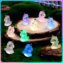 10 Stück Mini Landschaft Leuchteinhorn Dekorationen, DIY Creme Gel Accessoires, gestanzte Dekoration, Mini handgemachte Auto Dekorationen, leuchtende kreative Mini Landschaft Harz Teile, leuchtende kleine Dekorationen, Party Geschenke, Valentinstag, Neujahr kleine Geschenke (zufällige Farben und Stile)
