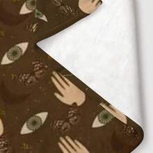 1 Piece Eye And Hand Pattern Printed Blanket, Washable Flannel Knitted Throw, Home Bedroom Office Blanket Conditioning Blanket, All-Season Multi-Functional Warm Blanket