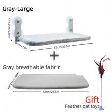 55lbs Capacity Foldable Cat Window Perch, Sturdy Cat Hammock Bed, Upgraded Suction Cups, Easy Assembly, Indoor Cat Tree - Grey - View 18