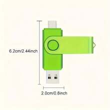 100% Real Capacity High-Speed 2-In-1 USB Flash Drive 1GB/64GB/116GB/128GB, Multiple Colors Available, Dual-Type OTG Memory Stick With Keychain Hole, Suitable For Mobile Phones, Tablets, Laptops, And PCs - Portable External Storage - Red - View 8