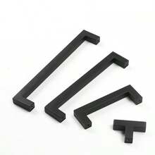 1pc Black Cabinet Handle, Matte Black T-Shaped And Square Stainless Steel Kitchen Cabinet Handles, Furniture Hardware, Door Knob Cupboard Wardrobe Drawer Pull, Cabinet Handles - Black - View 1