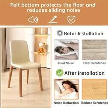 4/20/32pcs Silicone Furniture Leg Pads, 360° Full Wrap Chair Leg Covers, Non-Slip Textured Bottom - Dual-Layer Felt Padded Quiet Protection, Space-Saving, Table & Chair Leg Sleeves, Easy To Clean - Multicolor - View 9