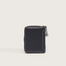 Monedero pequeño de cuero engrasado nuevo para mujer, cartera plegable en tres partes, monedero vintage con tarjetero, cartera antirrobo de alta gama, estuche para tarjetas todo en uno, ideas de regalo de cartera de hombre, cartera de hombre, cartera de cuero pequeña para hombre - Negro - Ver 5