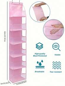 1pc Kids Room Layered Hanging Storage Bag, PVC Foldable Multi-Layer Hanging Organizer Bag For Toys - Multicolor - View 2