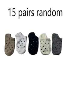 10/5 đôi tất ngắn nữ, tất sọc không lộ cổ chân, phù hợp cho mọi mùa, màu ngẫu nhiên - Nhiều màu - Xem 11