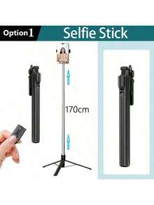 Borriig 1700mm Wireless Selfie Stick Phone Tripod Extendable Foldable Monopod Suitable For Smartphones, Balanced Stable Shooting Live Streaming, With Remote Control (1pc) - Black Z7 - View 6