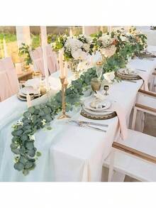 1pc Artificial Money Leaf & Baby's Breath Vine, Fake Greenery For DIY Wreath, Home Decor, Wedding, Valentine's Day Party, Suitable For Easter, Mother's Day, Room, Bedroom, Wedding Party Decoration - Green - View 3