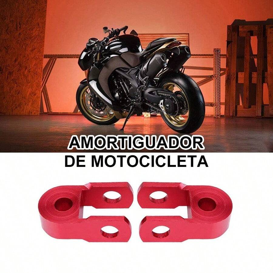 Aumentos de Amortiguador de Colores para Motocicleta - Elevadores Traseros en Aleación de Aluminio Anodizado, Duraderos y Universales - rojo - Ver 1