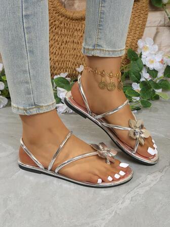 Sandalias planas para mujer, pantuflas con estampado floral, nuevas sandalias casuales de moda para verano, adecuadas para citas, compras, fiestas, vacaciones en la playa y uso en casa