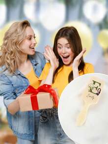 1pc Personalized Hair Brush For Girls With Name-Mother Daughter Gifts, Customized Birth Flower Bouquet Initial And Cartoon Character On Air Cushion Comb, Cute Birthday Gift Daughter Gift From Mom - Multicolor - View 8