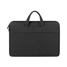 1 pieza Bolso para laptop que se ajusta a laptops de 11-12/13-13.3/14/15-15.6-16 pulgadas, con cierre completo, unisex, de gran capacidad, maletín portátil multifuncional para oficina, bolso para archivos de conferencia, bolso para laptop, maletín de negocios - Gris - Ver 11