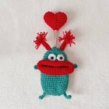 1pc Thick Mouth Monster Drawstring Keychain, Handmade Woven Keyring, Funny Car Keychain, Butler Keychain Drawstring Keypouch, Unisex Handmade Thick Mouth Monster Keychain, Novel Sausage Mouth Car Keychain, Sausage Mouth Car Keychain Handmade Funny Big Mouth Monster Keychain Pendant, Valentine's Day Gift, Bathroom Shelf, Hook, Wall Decor, White Wall Hook, Black, Adhesive Wall Hook, Wallet Hook, Wall Decor, Photo Frame Hook - Multicolor - View 3