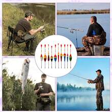 Fishing Float And Bobber,10 Pcs Oval Trout Float Foam Fishing Floats Wood Slip Fishings Bobbers, Bobber Stopper Spring Stick Slip Floats Accessories For Fishings - màu đen - Xem 6