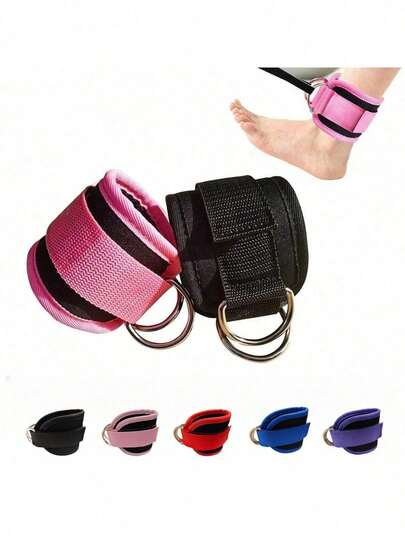 Adjustable D-Ring Ankle Straps For Resistance Bands And Rope Training Equipment, Suitable For Home, Gym, And Leg Muscle Training