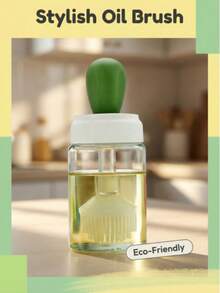 1个硼硅酸盐玻璃油刷瓶，可拆卸易清洗，防尘防潮，适用于烘焙/烧烤/烹饪/户外露营，无异味硅胶刷头，优质烹饪瓶 - 彩色 - 查看 3