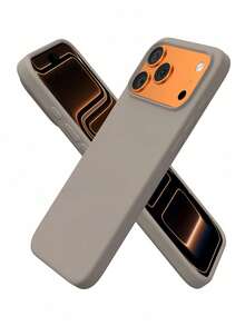 Liquid Silicone 3-Layer Full Coverage Soft Rubber Phone Case, Shock-Proof Protective Cover With Anti-Scratch Super Soft Fiber Lining, Compatible With IPhone 17, 17 Air, 17 Pro, 17 Pro Max, 13, 11, 16 Pro Max, 15, 14 Plus, 12 - Titanium Primary Color - View 3