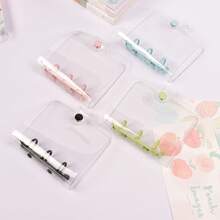 1本A8单层卡片相册，3英寸透明PVC活页相册笔记本，10个3英寸照片卡套，偶像照片收藏相册，极简风格DIY照片卡片收藏翻页书 - 彩色 - 查看 9