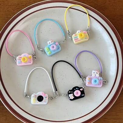 1pc Soft Color Mini Camera Doll Charm For Labubu Doll Accessories, Cute Doll Clothing Decor, Plush Doll Outfit Accessory, Dollhouse Miniature, Kawaii Bag Charm