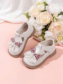 2026 Spring/Autumn New Stylish Bowknot Girls' Campus Princess Shoes Fashion Children's Party Shoes - Beige - View 1