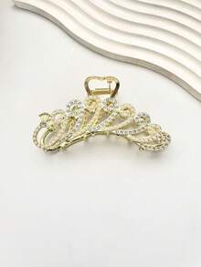 1 件女士黑色合金玫瑰形发夹，适合日常使用，简约时尚，非常适合浓密的头发，优雅奢华，发夹设计街头情人节爪夹发夹发夹发夹发夹发夹，学校用品，学院秋冬发饰，适合女士度假装扮 - 黑色 - 查看 11