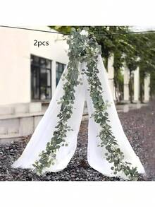 1pc Artificial Money Leaf & Baby's Breath Vine, Fake Greenery For DIY Wreath, Home Decor, Wedding, Valentine's Day Party, Suitable For Easter, Mother's Day, Room, Bedroom, Wedding Party Decoration - Green - View 10