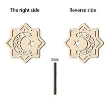 1 Peça Decoração Pendente Criativa para Festa Islâmica, Decoração Pendente Lua e Estrela Vazada na Cor Natural da Madeira, Decoração de Ramadã, Suprimentos de Festa Muçulmana e Islâmica, Decoração de Parede e Janela para Casa - Multicolorido - Visão 10