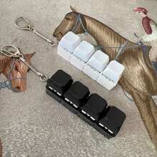 1pc 4-In-1 Keyboard Shaped Stress Relief Keychain, With Portable Clip, Cute & Soothing Small Pendant, Can Be Hung On Keys/Bags - Multicolor - View 2