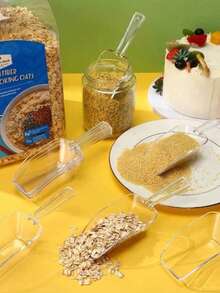 Plastic Shovel, Ice Shovel, Halloween Sugar Shovel, Grain Shovel, Sand Shovel, Tea Shovel, Mini Transparent Plastic Kitchen Spoon, Multi-Functional Small Ice Cream Scoop, Suitable For Wedding, Candy, Dessert, Buffet, Ice Cream, Protein Powder, Coffee, Tea, - White - View 3