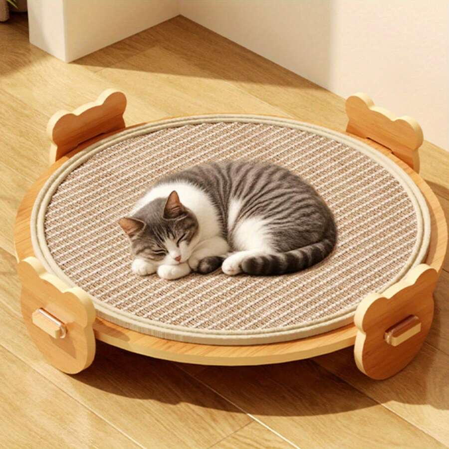 1pc Sisal Cat Scratcher Pad, Dual Use As Summer Cooling Mat, Durable & Non-Shedding, Suitable For All Seasons - 38.6cm/15.2in - View 1