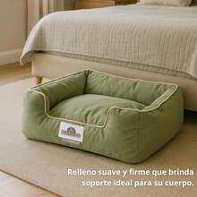 Cama Alta Cuadrada para Perros Chica Chico– Cama Suave y Acolchada con Bordes Elevados y Material de Poliéster y Algodón (Café) - Gris - Ver 7