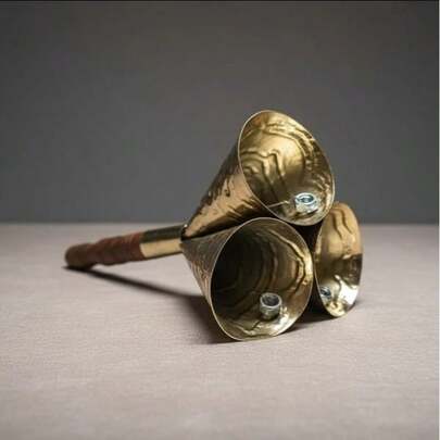 Adjá 3 Bocas Com Cabo De Madeira-combate-umbanda E Candomblé