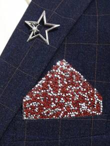 1pc Foldable Pocket Square, Suitable For Business, Party, Gift, Casual Wear - Multicolor - View 7