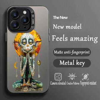 1 pieza Funda de teléfono de TPU resistente a golpes con diseño de talismán de dibujos animados y alienígena compatible con Apple 17Pro Max/17 Air/16Pro Max/15Plus/14/13/12/11/8P/7G y Galaxy S24 Ultra/S25 Ultra/S23 Ultra/REDMI 12 4G