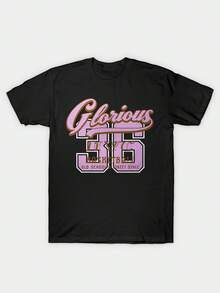 Glorious Basketball Old School Retro Style Number 36 Print - Black - View 1