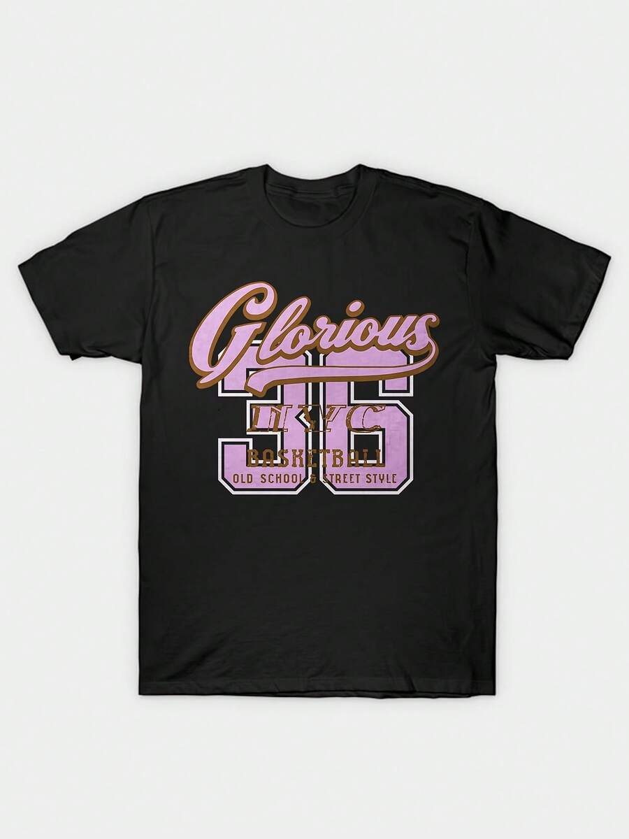 Glorious Basketball Old School Retro Style Number 36 Print - Black - View 1
