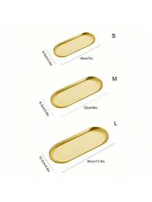 Stainless Steel Jewelry Tray, Cosmetic Storage Box, Bathroom Tray, Decorative Tray, Small Storage Tray, Bathroom Storage Box, Home Decor, Luxury Home Gold Foil,Makeup Bag,Travel Essential - Gold - View 4