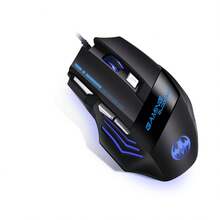 1pc New USB Wireless Mouse With Colorful Lighting, 2.4G Optical Mouse, Rechargeable Plug And Play, Suitable For Home And Office Use - 黑色-有線版 - 查看 8