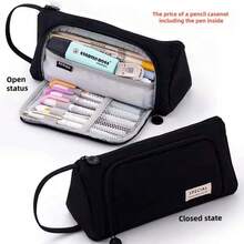 Large Capacity Pencil Case, Simple & Creative Canvas Pencil Box For Middle School Students - Multicolor - View 6