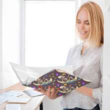 Esqueleto patrón de monopatín anillos redondos de 1 y 1/2 pulgadas con portapapeles paquetes de 1/2 carpetas universitarias para estudiantes de tapa dura - multi - Ver 8