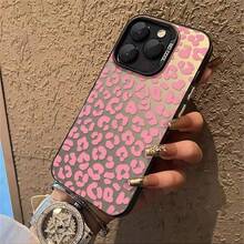 1 Stylish Phone Case (Lanyard And Stand Not Included). 1 Pink Leopard Print Heart Design Phone Case, Compatible With IPhone 17, Pro Max, 16, 15, 14, 13, 12, 11, Pro Max, Pro, XS, XS, X, 7 Plus, And 8 Plus. Shockproof Silicone, Feminine Vintage Style, Cute And Fashionable. Makes A Great Gift For Friends Or Loved Ones. - 黑色 - 查看 10