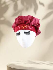 LICVIC 个性化浴帽，定制姓名睡帽，定制缎面睡帽，女士睡帽，可定制发帽，卷发睡帽，缎面发带，美容帽，情人节礼物，生日礼物，时尚，舒适，浴室，卧室，精致，男士，女士，母亲节礼物 - 彩色 - 查看 14