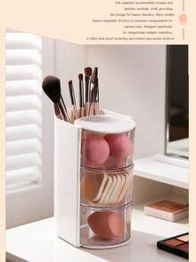 1pc Rotating Makeup Organizer Box - Can Store Makeup Brushes, Combs, Hair Clips, Hair Ties, Hair Claws And Jewelry, Perfect Gift For Halloween/Christmas/Thanksgiving