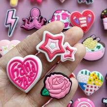 10/20/30pcs Random Mixed Pink Series Shoe Charms, Pink Shoe Decorations Set - PVC Shoe Accessories, Creative Streetwear Style Shoe Clips, Detachable Perfect DIY Decor - Ideal Christmas And Birthday Gift - Random Series - View 8