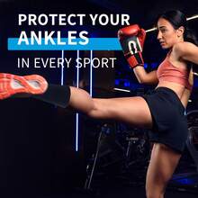 1双踝关节压缩护套，左右脚通用，稳定保护，适用于跑步、健身、瑜伽、运动、健身房等场合。 - 彩色 - 查看 5