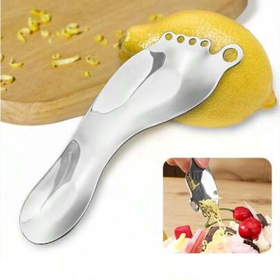 1个柠檬刨丝器，不锈钢多功能削皮刨丝器，彩色包装盒（银色）