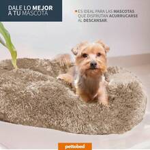 Cama para Mascotas Antiestres Redonda Esponjosa Cómoda Afelpada (Beige, Small) - Marrón claro - Ver 5