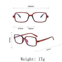 1pc Retro Red Rectangle Clear Lens Glasses For Fashionable Girls - Clear - View 5