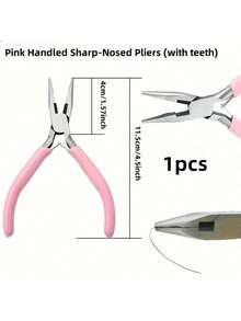 Yiwu Qiyou Accessories Co., LTD 1pc/4pcs Jewelry Plier Tool Set, Includes Needle-Nose Pliers And Bent-Nose Pliers, Suitable For Jewelry Making, Beading, Wiring And More, Multi-Functional Tools, Household Essential